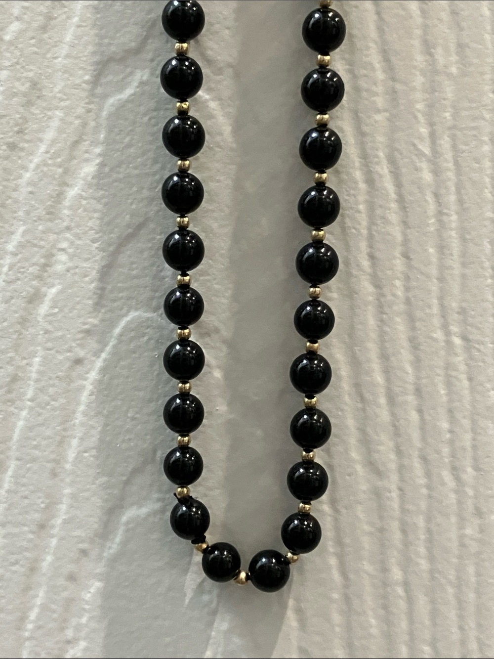 32” strand of 14K balls & Genuine Onyx - Picture 8 of 16